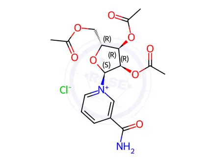 Chemical structure of 2,3,5-Triacetyl-α-nicotinamide-D-ribofuranose Chloride