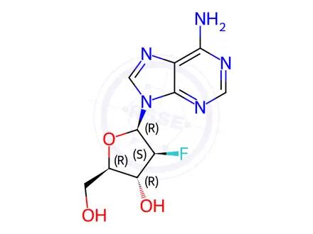 Chemical structure of 9-(2'-Deoxy-2'-fluoro-b-D-arabinofuranosyl)adenine