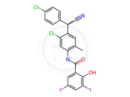 Chemical structure of Closantel sodium