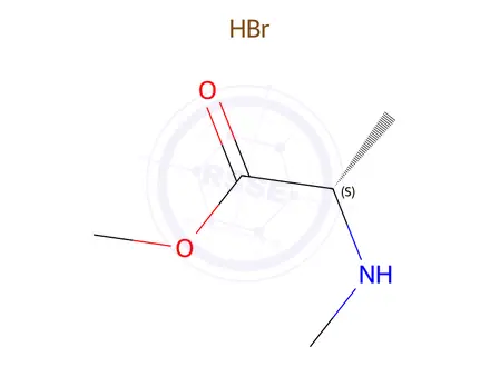 Chemical structure of DL-Alanine, N-Methyl-, Methyl ester, hydrobroMide