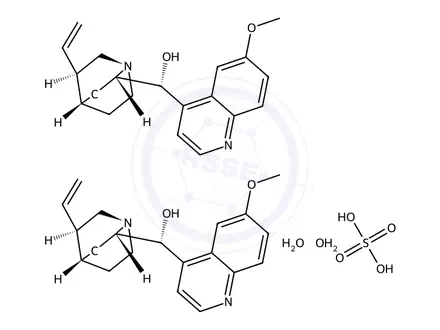 Chemical structure of Quinine sulfate monohydrate