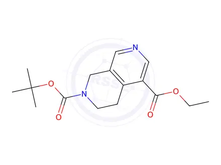 Chemical structure of 2-tert-butyl 5-ethyl 3,4-dihydro-2,7-naphthyridine-2,5(1H)-dicarboxylate