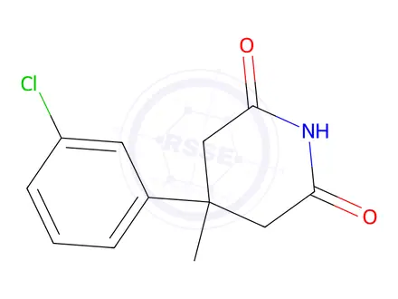 Chemical structure of 4-(3-chlorophenyl)-4-methylpiperidine-2,6-dione