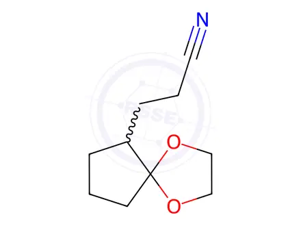 Chemical structure of 1,4-dioxaspiro[4.4]nonane-6-propiononitrile