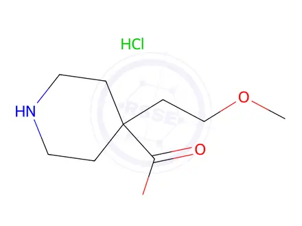 Chemical structure of 4-(2-methoxyethyl)piperidine-4-carboxylic acid;hydrochloride