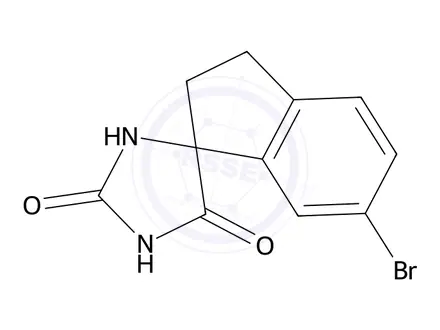 Chemical structure of 6'-Bromo-2',3'-dihydrospiro[imidazolidine-4,1'-indene]-2,5-dione