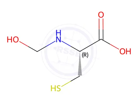 Chemical structure of L-Cysteine, N-(hydroxymethyl)-(9CI)