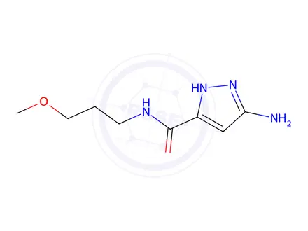 Chemical structure of 3-amino-N-(3-methoxypropyl)-1H-pyrazole-5-carboxamide