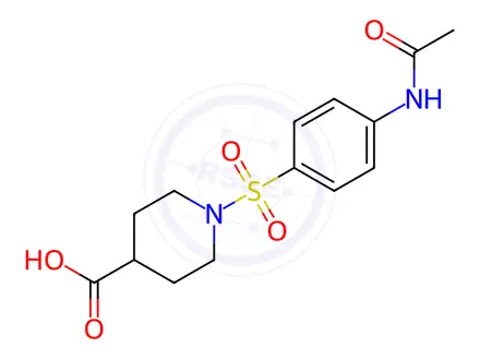 Chemical structure of 1-{[4-(Acetylamino)phenyl]sulfonyl}-4-piperidinecarboxylic acid