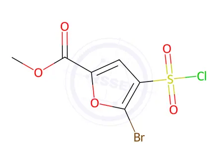 Chemical structure of methyl 5-bromo-4-(chlorosulfonyl)-2-furoate