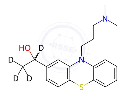 Chemical structure of 2-(1-Hydroxyethyl) Promazine-d4