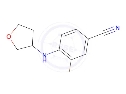 Chemical structure of 3-Bromo-4-((tetrahydrofuran-3-yl)amino)benzonitrile