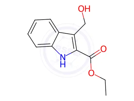 Chemical structure of Ethyl 3-(hydroxymethyl)-1H-indole-2-carboxylate