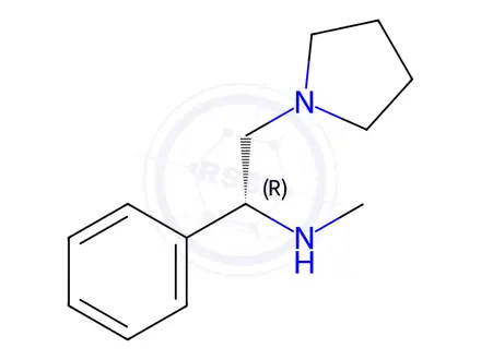 Chemical structure of (S)-Methyl-(1-phenyl-2-pyrrolidin-1-yl-ethyl)-amine Dihydrochloride