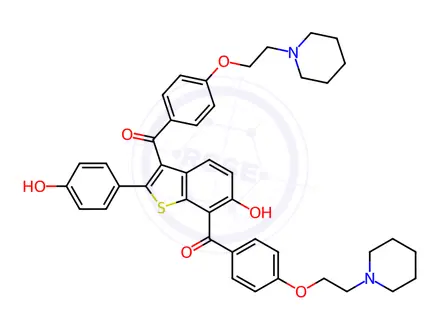 Chemical structure of 7-[4-(2-Piperidinyl)ethoxy]benzoyl Raloxifene