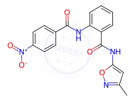 Chemical structure of N-(3-Methylisoxazol-5-yl)-2-(4-nitrobenzamido)benzamide