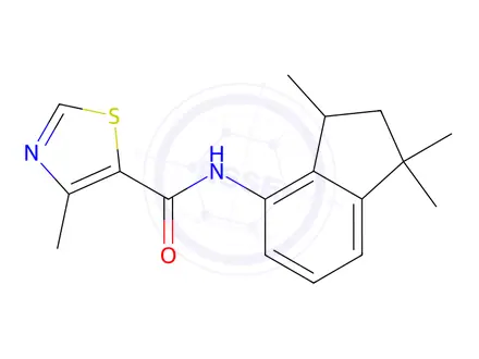 Chemical structure of 4-Methyl-N-(1,1,3-trimethyl-2,3-dihydro-1H-inden-4-yl)thiazole-5-carboxamide