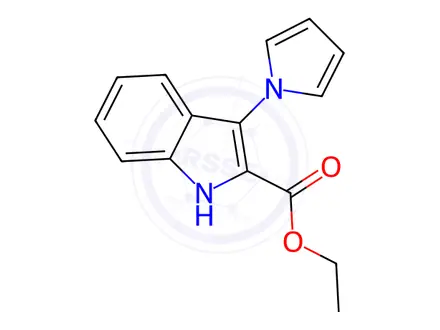 Chemical structure of ethyl 3-(1H-pyrrol-1-yl)-1H-indole-2-carboxylate
