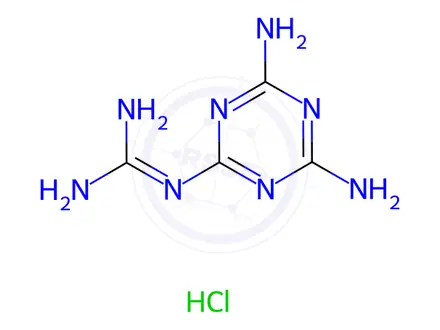 Chemical structure of Metformin Hydrochloride Impurity 2 Hydrochloride (Metformin Hydrochloride EP Impurity B Hydrochloride)