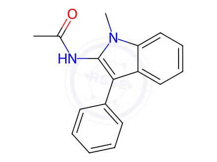 Chemical structure of N-(1-Methyl-3-phenyl-1H-indol-2-yl)acetamide