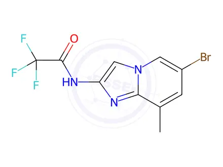 Chemical structure of N-(6-Bromo-8-methylimidazo[1,2-a]pyridin-2-yl)-2,2,2-trifluoroacetamide