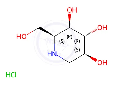 Chemical structure of 1-Deoxy-L-idonojirimycin Hydrochloride