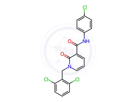 Chemical structure of N-(4-chlorophenyl)-1-(2,6-dichlorobenzyl)-2-oxo-1,2-dihydropyridine-3-carboxamide