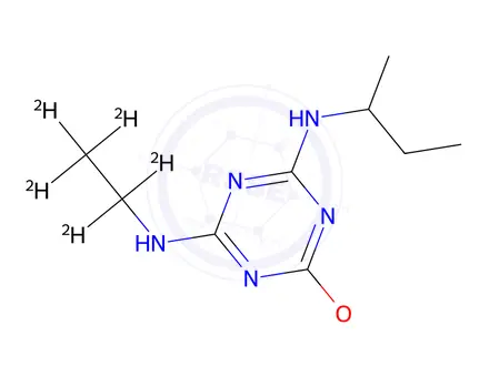 Chemical structure of Secbumeton D5 (ethyl D5)