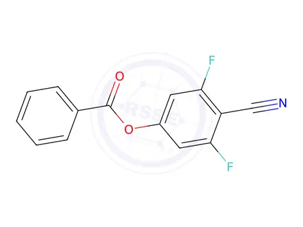 Chemical structure of Benzonitrile, 4-(benzoyloxy)-2,6-difluoro-