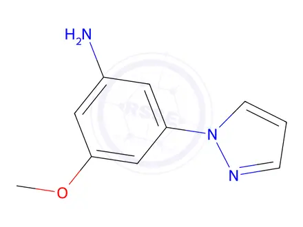 Chemical structure of 3-methoxy-5-(1H-pyrazol-1-yl)aniline