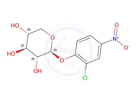 Chemical structure of (2S,3R,4S,5R)-2-(2-Chloro-4-nitrophenoxy)tetrahydro-2H-pyran-3,4,5-triol