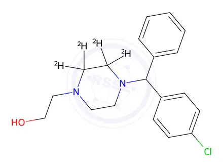 Chemical structure of 4-(p-Chloro-alpha-phenylbenzyl)-1-piperazineethanol-d4