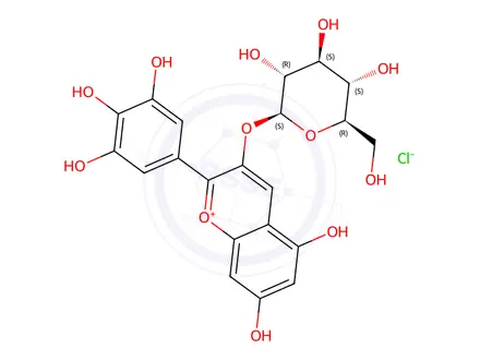 Chemical structure of Delphinidin-3-O-Glucoside Chloride