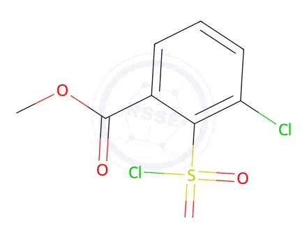 Chemical structure of Methyl 3-Chloro-2-(chlorosulfonyl)benzoate