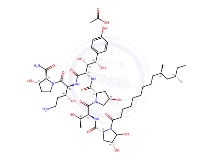 Chemical structure of Caspofungin EP Impurity B (Acetate Salt)