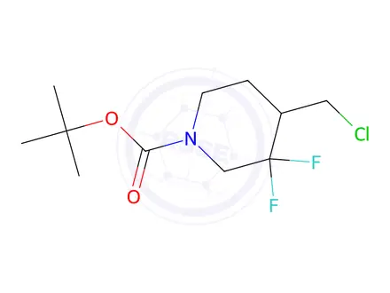 Chemical structure of tert-Butyl 4-(chloromethyl)-3,3-difluoropiperidine-1-carboxylate