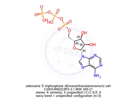 Chemical structure of Adenosine 5'-Triphosphate Disodium Salt Hydrate