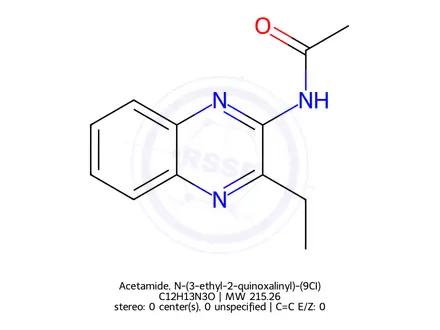 Chemical structure of Acetamide, N-(3-ethyl-2-quinoxalinyl)-(9CI)
