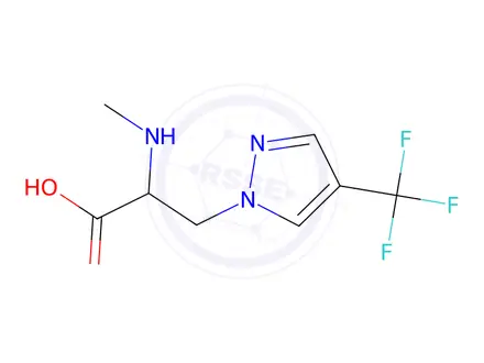 Chemical structure of 2-(Methylamino)-3-(4-(trifluoromethyl)-1h-pyrazol-1-yl)propanoic acid