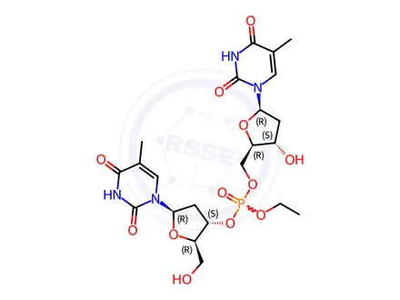 Chemical structure of P-ethylthymidylyl-(3'-5')-thymidine