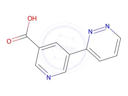 Chemical structure of 5-(Pyridazin-3-yl)nicotinic acid