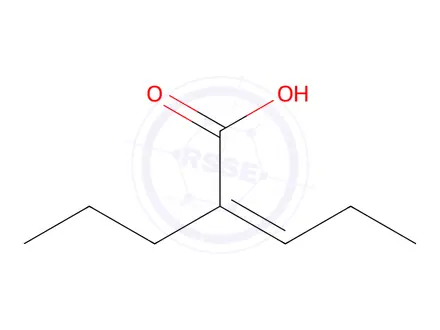 Chemical structure of (E,Z)-2-Propyl-2-pentenoic Acid