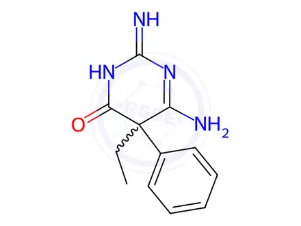 Chemical structure of 2,6-Diamino-5-ethyl-5-phenyl-4(5H)-Pyrimidinone