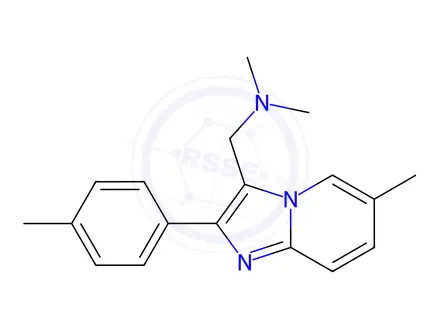 Chemical structure of 3-(Dimethylaminomethyl)-6-methyl-2-(4-methylphenyl)imidazo[1,2-a]pyridine