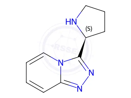 Chemical structure of (2S)-2-{[1,2,4]triazolo[4,3-a]pyridin-3-yl}pyrrolidine dihydrochloride
