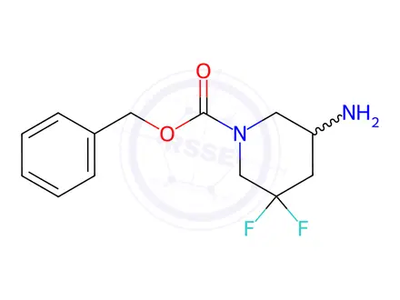 Chemical structure of benzyl 5-amino-3,3-difluoropiperidine-1-carboxylate
