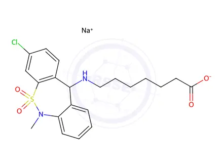 Chemical structure of Tianeptine sodium