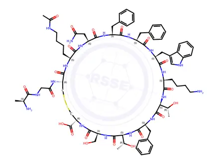 Chemical structure of Somatostatin Impurity 4 (Somatostatin EP Impurity D) (Ac-Lys4 Somatostatin)