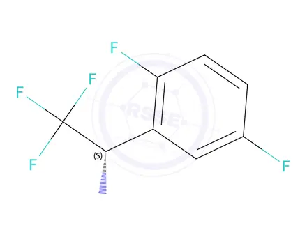 Chemical structure of (S)-1-(2,5-difluorophenyl)-2,2,2-trifluoroethan-1-amine