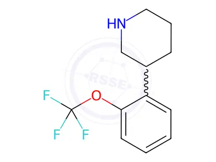 Chemical structure of 3-(2-(Trifluoromethoxy)phenyl)piperidine